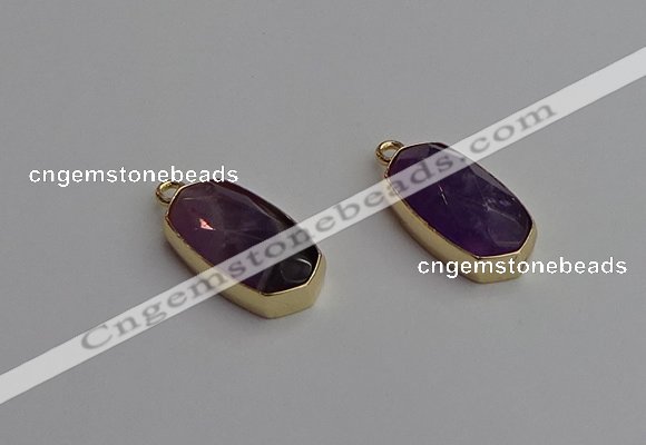 NGP7260 13*25mm faceted freeform amethyst pendants wholesale