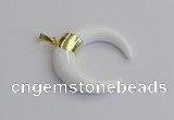 NGP7515 35*38mm horn white porcelain pendants wholesale