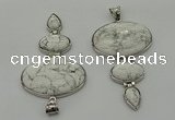 NGP8011 50*82mm - 52*86mm white howlite pendant set jewelry