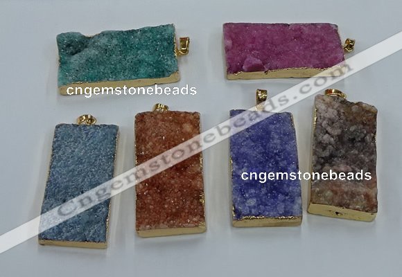 NGP8530 25*50mm - 27*53mm rectangle druzy agate pendants