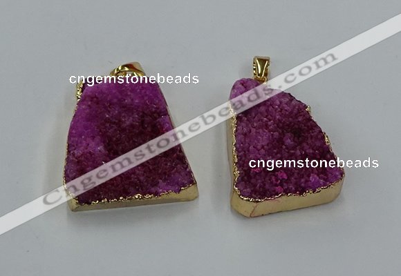 NGP8546 25*33mm - 30*35mm trapezoid druzy agate pendants
