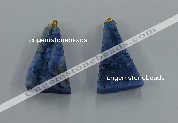 NGP8581 18*25mm - 25*40mm triangle druzy agate pendants wholesale