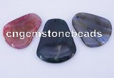 NGP873 5PCS 35-40mm*45-50mm trapezoid agate gemstone pendants