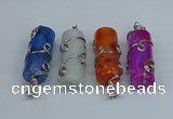 NGP8823 18*45mm tube agate gemstone pendants wholesale
