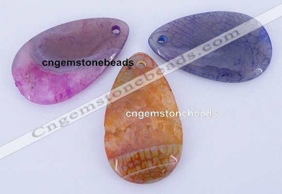 NGP883 5PCS 29*50mm flat teardrop agate gemstone pendants wholesale
