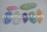 NGP8885 16*38mm - 25*60mm sticks crackle quartz pendants wholesale