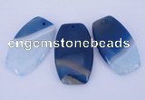 NGP906 5PCS 30*50mm flat drum agate druzy geode gemstone pendants