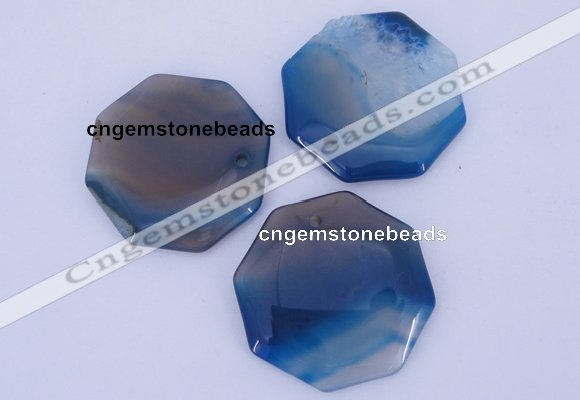 NGP907 5PCS 40*40mm octagonal agate druzy geode gemstone pendants