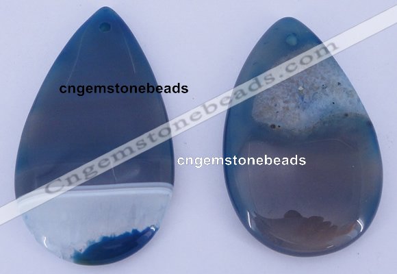 NGP925 5PCS 35*55mm flat teardrop agate druzy geode gemstone pendants