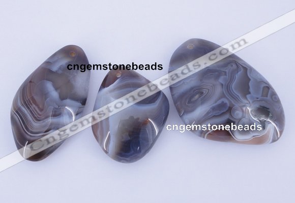 NGP935 2PCS 35-45mm*45-65mm nuggets botswana agate gemstone pendants