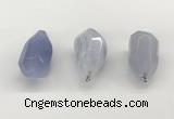 NGP9807 22*35mm - 25*40mm faceted nuggets blue lace agate pendants
