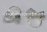 NGR103 13*18mm - 15*20mm faceted nuggets white crystal rings