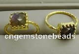 NGR1074 8*8mm square labradorite gemstone rings wholesale