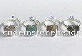 NGR1108 13mm faceted heart  mixed gemstone rings wholesale