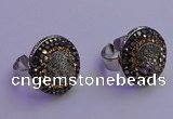 NGR2137 20mm - 22mm coin plated druzy agate gemstone rings