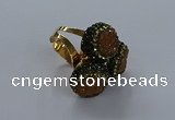 NGR291 14mm - 16mm coin plated druzy agate gemstone rings