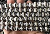 CAA6191 15 inches 8mm faceted round electroplated Tibetan Agate beads