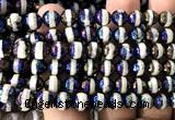 CAA6236 8mm faceted round AB-Color electroplated Tibetan Agate beads