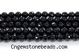 CON126 15.5 inches 10mm faceted round black onyx gemstone beads