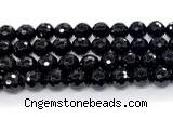 CON128 15.5 inches 14mm faceted round black onyx gemstone beads