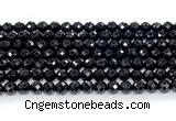 CON130 15.5 inches 5mm faceted round black onyx gemstone beads
