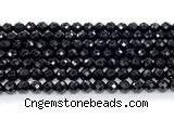 CON131 15.5 inches 6mm faceted round black onyx gemstone beads