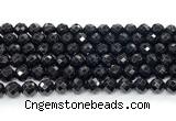 CON132 15.5 inches 8mm faceted round black onyx gemstone beads