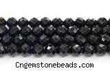 CON134 15.5 inches 12mm faceted round black onyx gemstone beads