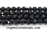 CON135 15.5 inches 14mm faceted round black onyx gemstone beads