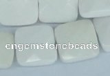 CAA06 15.5 inches 18*18mm faceted square white agate gemstone beads