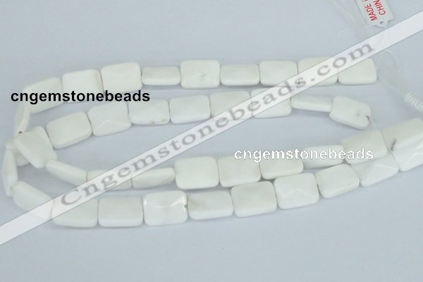 CAA08 15.5 inches 15*20mm faceted rectangle white agate gemstone beads