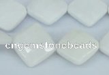 CAA10 15.5 inches 18*18mm faceted diamond white agate gemstone beads