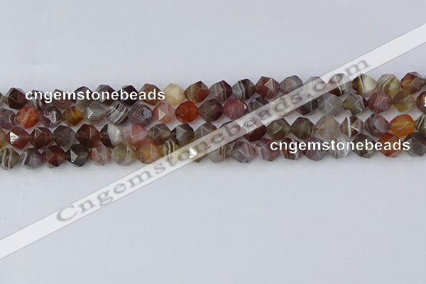 CAA1007 15.5 inches 6mm faceted nuggets botswana agate beads