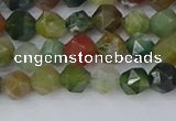 CAA1026 15.5 inches 6mm faceted nuggets Indian agate beads