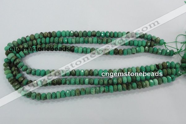 CAA103 15.5 inches 5*8mm faceted rondelle grass agate gemstone beads