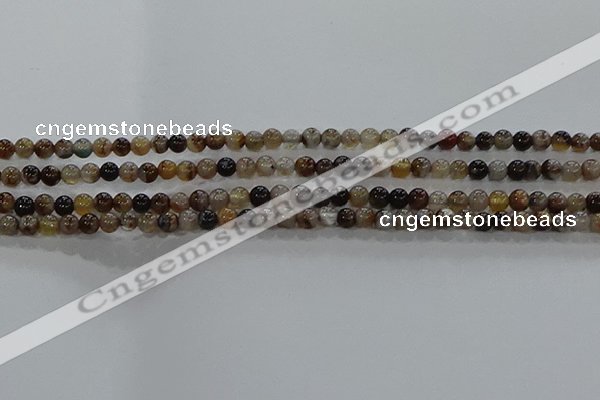 CAA1035 15.5 inches 4mm round dragon veins agate beads wholesale