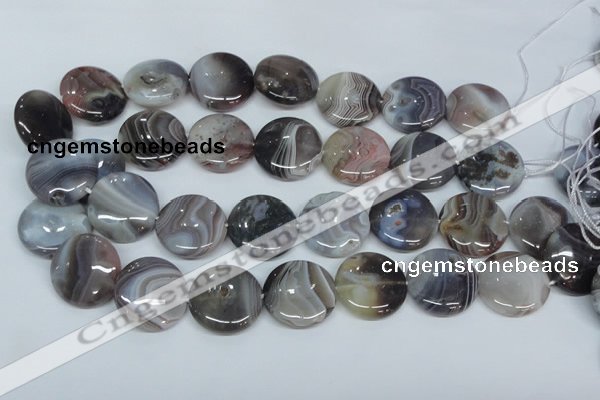 CAA106 15.5 inches 25mm coin botswana agate gemstone beads