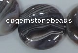 CAA109 15.5 inches 40mm coin botswana agate gemstone beads