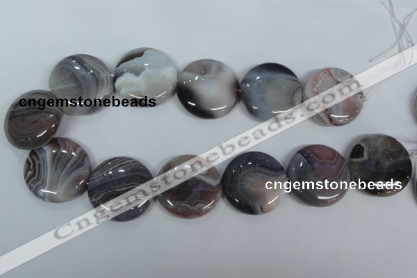 CAA109 15.5 inches 40mm coin botswana agate gemstone beads