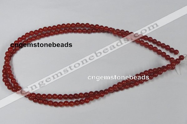 CAA110 15.5 inches 5mm round red agate gemstone beads wholesale