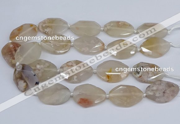 CAA1122 15.5 inches 22*30mm - 25*35mm faceted freeform sakura agate beads