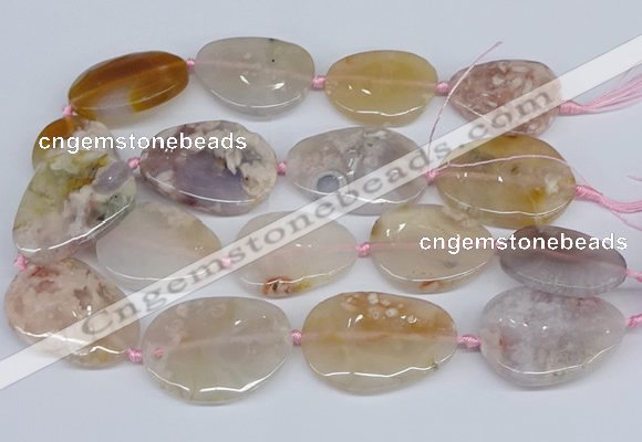 CAA1124 15.5 inches 25*35mm - 30*40mm freeform sakura agate beads