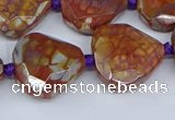 CAA1135 18*20mm - 25*35mm faceted freeform dragon veins agate beads