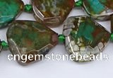 CAA1139 18*20mm - 25*35mm faceted freeform dragon veins agate beads