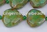 CAA1140 18*20mm - 25*35mm faceted freeform dragon veins agate beads