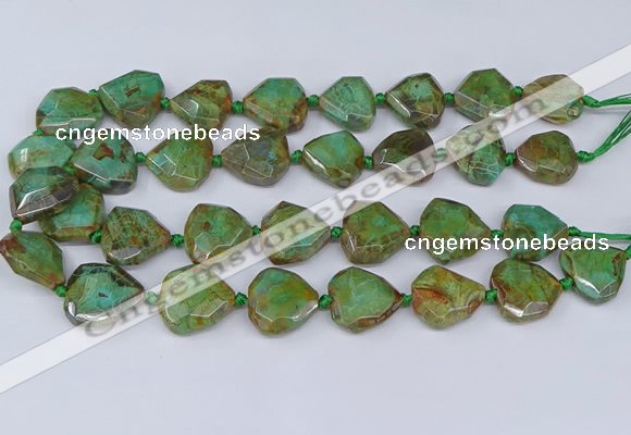 CAA1140 18*20mm - 25*35mm faceted freeform dragon veins agate beads