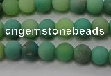 CAA1150 15.5 inches 4mm round matte grass agate beads wholesale