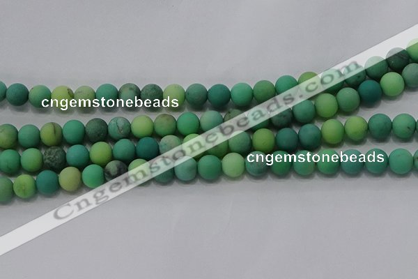 CAA1151 15.5 inches 6mm round matte grass agate beads wholesale