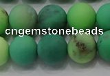 CAA1152 15.5 inches 8mm round matte grass agate beads wholesale