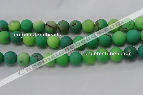 CAA1154 15.5 inches 12mm round matte grass agate beads wholesale